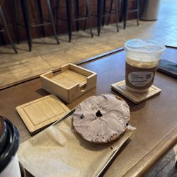 Baristas Downtown - Blueberry bagel with blueberry cream cheese