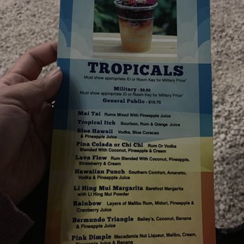 Hale Koa Hotel - Drinks menu - Hotels Near Me - Honolulu, Hawaii Hale Koa Hotel - Drinks menu - Hotels Near Me - Honolulu, Hawaii