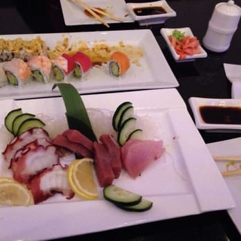 Top Sushi - Crunchy crab roll, rainbow roll (top). sashimi: octopus, bluefin tuna, yellowtail (L-R, bottom) - Sushi Bars Near Me - Cypress, Texas Top Sushi - Crunchy crab roll, rainbow roll (top). sashimi: octopus, bluefin tuna, yellowtail (L-R, bottom) - Sushi Bars Near Me - Cypress, Texas