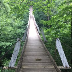 Lovers Leap Swinging Bridge - It sways side to side and up and down.