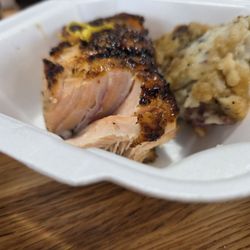 Wander In - This was a $30+ meal.  I got a response in my Google review that this was wild caught salmon.