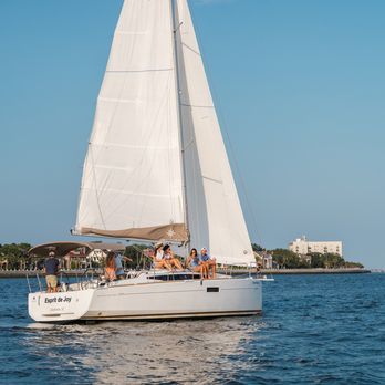 Charleston Harbor Sailing - A charter on the Esprit de Joy is ideal anytime of day. Explore Charleston Harbor in style and elegance today! - Boat Tours Near Me - Charleston, South Carolina Charleston Harbor Sailing - A charter on the Esprit de Joy is ideal anytime of day. Explore Charleston Harbor in style and elegance today! - Boat Tours Near Me - Charleston, South Carolina