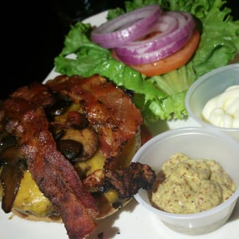 Duvic's - Bacon, grilled mushrooms & cheese - burger - Dive Bars Near Me - Baton Rouge, Louisiana Duvic's - Bacon, grilled mushrooms & cheese - burger - Dive Bars Near Me - Baton Rouge, Louisiana