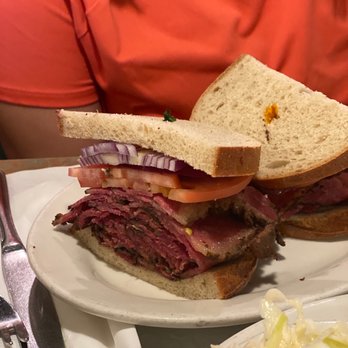 Liebman's Kosher Delicatessen - Pastrami Sandwich with Red Onion and Tomato - Delis Near Me - Bronx, New York