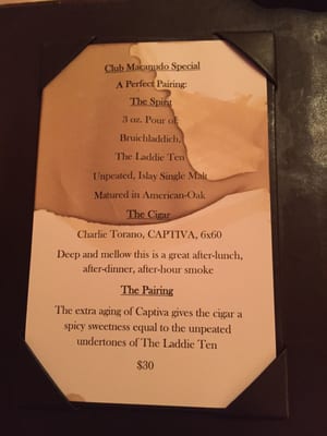 Menu photo 3 Club Macanudo New York, NY Menu photo 3 Club Macanudo New York, NY