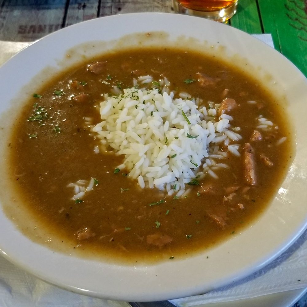 Zydeco's - Chicken & Andouille Gumbo. Flavor was excellent, needed nothing and I scraped the bowl! - Cajun/Creole Near Me - Belle Chasse, Louisiana Zydeco's - Chicken & Andouille Gumbo. Flavor was excellent, needed nothing and I scraped the bowl! - Cajun/Creole Near Me - Belle Chasse, Louisiana