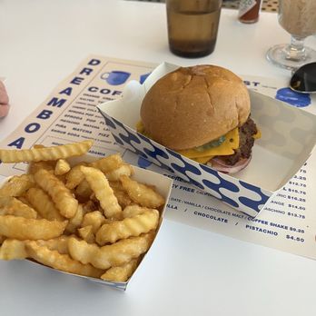 Dreamboat - Double Cheeseburger and French Fries - Vegan Near Me - San Diego, California Dreamboat - Double Cheeseburger and French Fries - Vegan Near Me - San Diego, California