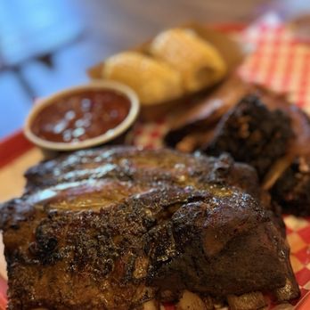 Big B's Texas BBQ - Ribs brisket corn plate - Barbeque Near Me - Henderson, Nevada Big B's Texas BBQ - Ribs brisket corn plate - Barbeque Near Me - Henderson, Nevada