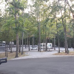 Battlefield Campground & RV Park - Just a small part of the campground. Lots of tall trees offering shade.