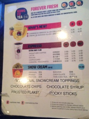 Menu photo 1 Kung Fu Tea College Park, MD