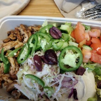 NAYA - $12.40 chicken shawarma/rice  bowl with toppings - Lebanese Near Me - New York, New York