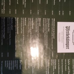 Pferdekämper - Speisekarte