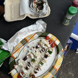 Keith’s Creations - lamb gyro and chicken kebobs.