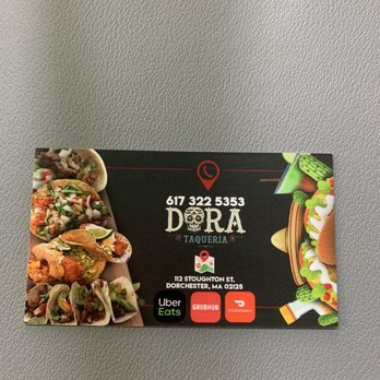 Dora Taqueria - Business Card - Tacos Near Me - Boston, Massachusetts Dora Taqueria - Business Card - Tacos Near Me - Boston, Massachusetts