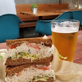 Moto Deli - Hamachi Sandwich with a Societe Brewing Blonde - Sandwiches Near Me - Encinitas, California