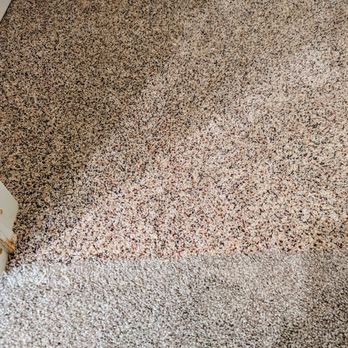 Footprints Floors Utah County - The carpet in the foreground is the new carpet and the more speckled is the scrap he installed since he says he ran out of the new material. - Flooring Near Me