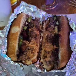 Peanut butter and jelly burger