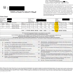 Morris Dental Care - Explanation of Benefits (EOB). Paid $110.50, but only $28 was due, so there was a $82.50 overpayment.  No contact post-operation again.