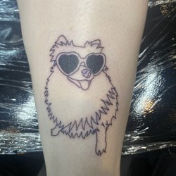 The Mercy Seat Tattoo Studio and Gallery - Tattoo of a Pomeranian with sunglasses