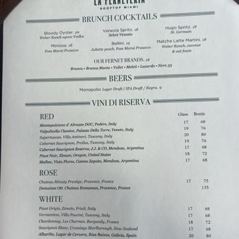 La Ferneteria - Drink menu - Argentine Near Me - Miami, Florida