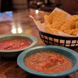 Salsas are mild and hot