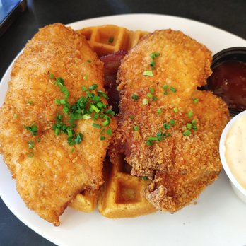 Mom's Kitchen & Bar - Bacon Chicken and Waffles - Bars Near Me - Astoria, New York Mom's Kitchen & Bar - Bacon Chicken and Waffles - Bars Near Me - Astoria, New York