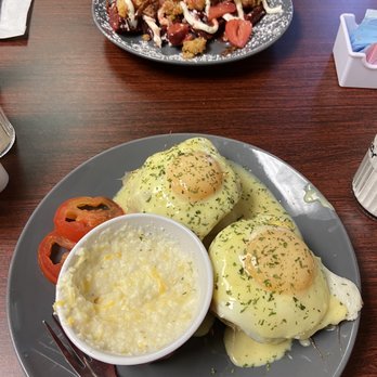 Biscuits & Jamz - We got Katlyn Waffles (with shrimp) & Salmon Benedict. - Breakfast & Brunch Near Me - Lake Charles, Louisiana