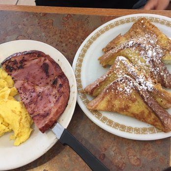 Nano Cafe - French Toast combo w scrambled eggs & ham steak - American Near Me - Monrovia, California