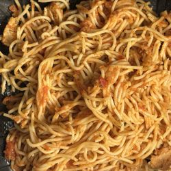 Rincon Italiano - A pound of angel hair noodles with very little sauce. Flavorless and it tastes like it's been sitting in stale refrigerator water.