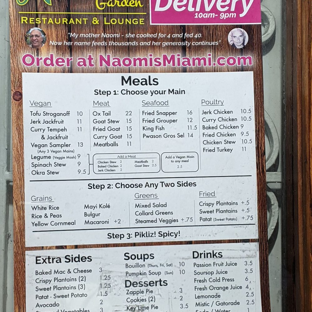 Naomi's Garden - Menu Nov 2021 - Haitian Near Me - Miami, Florida Naomi's Garden - Menu Nov 2021 - Haitian Near Me - Miami, Florida