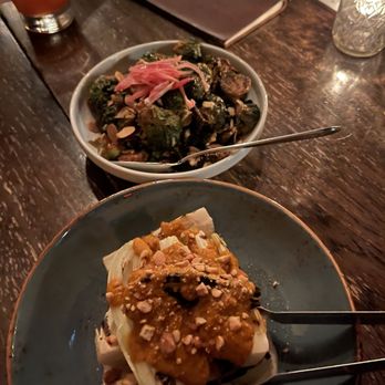 Swift's Attic - Brussel Sprouts and Bok Choy - New American Near Me - Austin, Texas Swift's Attic - Brussel Sprouts and Bok Choy - New American Near Me - Austin, Texas