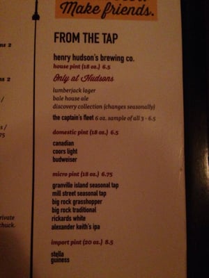 Menu photo 2 Hudsons Canada's Pub Calgary, AB