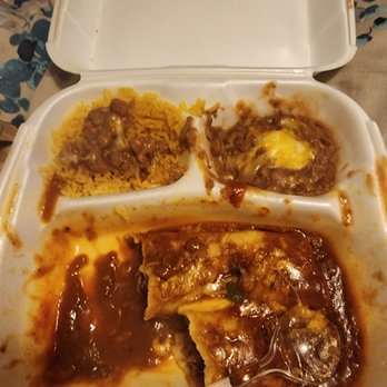 Burritos Lalo - 2 neef enchiladas, refried beans and rice - Seafood Near Me - Buellton, California Burritos Lalo - 2 neef enchiladas, refried beans and rice - Seafood Near Me - Buellton, California