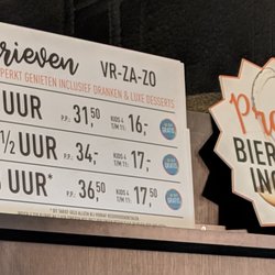 Restaurant Vandaag - Prices as of 2/2019
