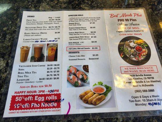 Menu photo 2 Pho99Plus Los Alamitos, CA