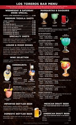 Menu photo 4  Los Toreros Mexican Grill Prattville, AL