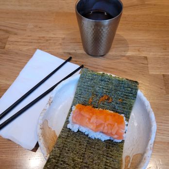Tendon Kohaku - Salmon hand roll - Japanese Near Me - Vancouver, British Columbia Tendon Kohaku - Salmon hand roll - Japanese Near Me - Vancouver, British Columbia