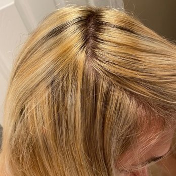 Salon Blonde - Brassy patchy highlights diff colors all over the place - Hair Salons Near Me - Port Jefferson, New York Salon Blonde - Brassy patchy highlights diff colors all over the place - Hair Salons Near Me - Port Jefferson, New York
