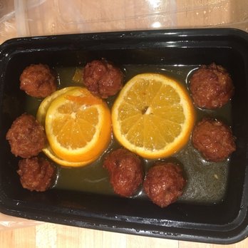 Thai Talay - "Orange chicken" --chicken meatballs that looked and tasted like they had already been chewed for us in orange juice. - Thai Near Me - Westchester, California Thai Talay - "Orange chicken" --chicken meatballs that looked and tasted like they had already been chewed for us in orange juice. - Thai Near Me - Westchester, California