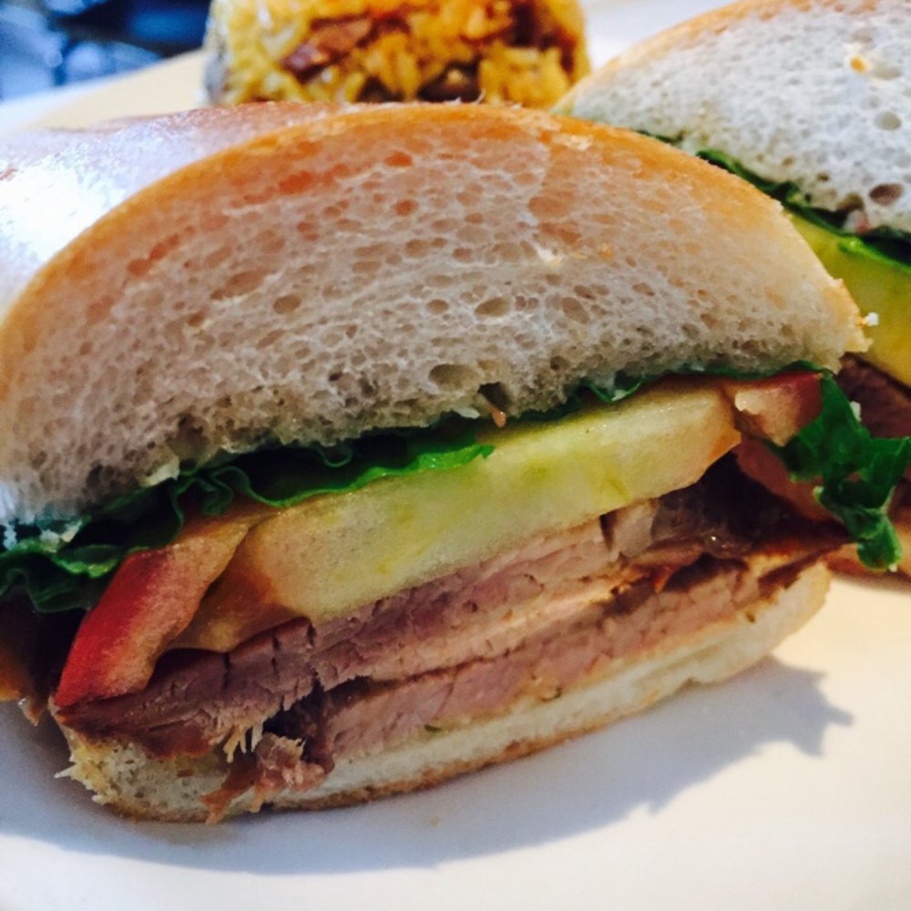 Coquito - Pernil sandwich with arroz con gandules - Latin American Near Me - Warwick, New York Coquito - Pernil sandwich with arroz con gandules - Latin American Near Me - Warwick, New York