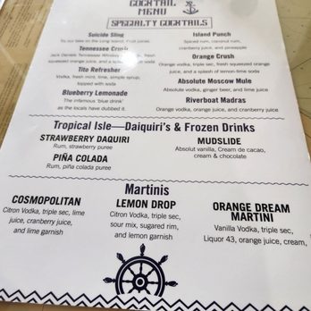 Suicide Bridge Restaurant - Drink menu - Seafood Near Me - Hurlock, Maryland