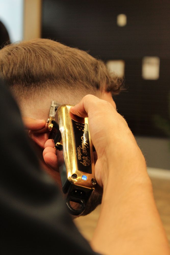 Option One Barbershop Logo