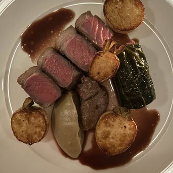 Petit Coquin - Lamb Loin with eggplant, turnips, and red wine - French Near Me - San Antonio, Texas
