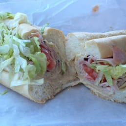 The Honey LuLu cold sub with ham, turkey, cheese and veggies topped with creamy dijon mayo. Mmmmm. The Honey LuLu cold sub with ham, turkey, cheese and veggies topped with creamy dijon mayo. Mmmmm.