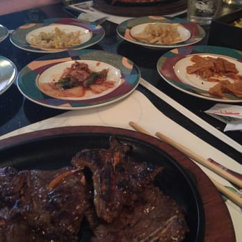 Emashiya Korean BBQ - Ribs, lil apps, and squid plate, yum! - Korean Near Me - Augusta, Georgia