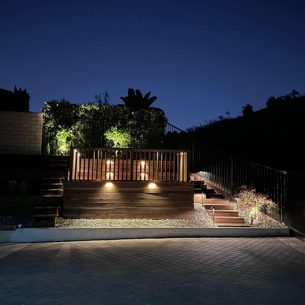 Backyard Now at night Backyard Now at night