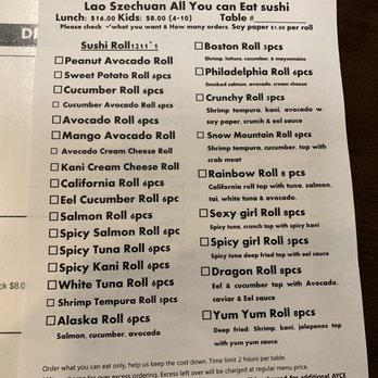 Lao Szechuan - Sushi menu - Hot Pot Near Me - Sioux Falls, South Dakota Lao Szechuan - Sushi menu - Hot Pot Near Me - Sioux Falls, South Dakota