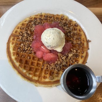 Cafe Flora - Heirloom Apple Waffle - Vegetarian Near Me - Seattle, Washington Cafe Flora - Heirloom Apple Waffle - Vegetarian Near Me - Seattle, Washington