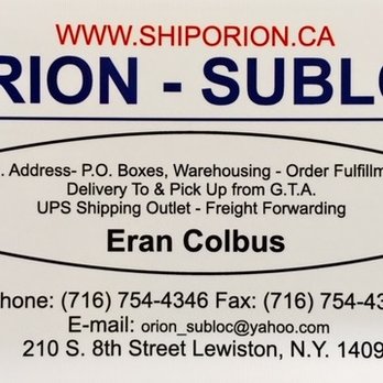 Orion Limited - Orion Limited - Subloc offers a wealth of affordable services to US and Canadian customers, both for individuals and commercial businesses. - Couriers & Delivery Services Near Me - Lewiston, New York