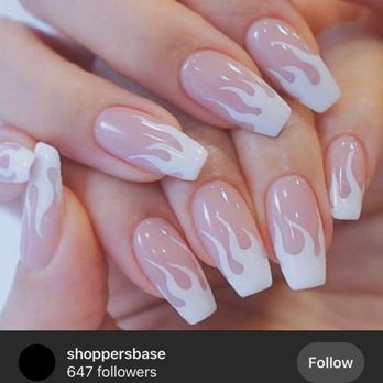 Luminous Nails Spa - this is the picture i showed them and said "instead of the flames being white i want them like green with two coats" - Nail Salons Near Me - Bentonville, Arkansas